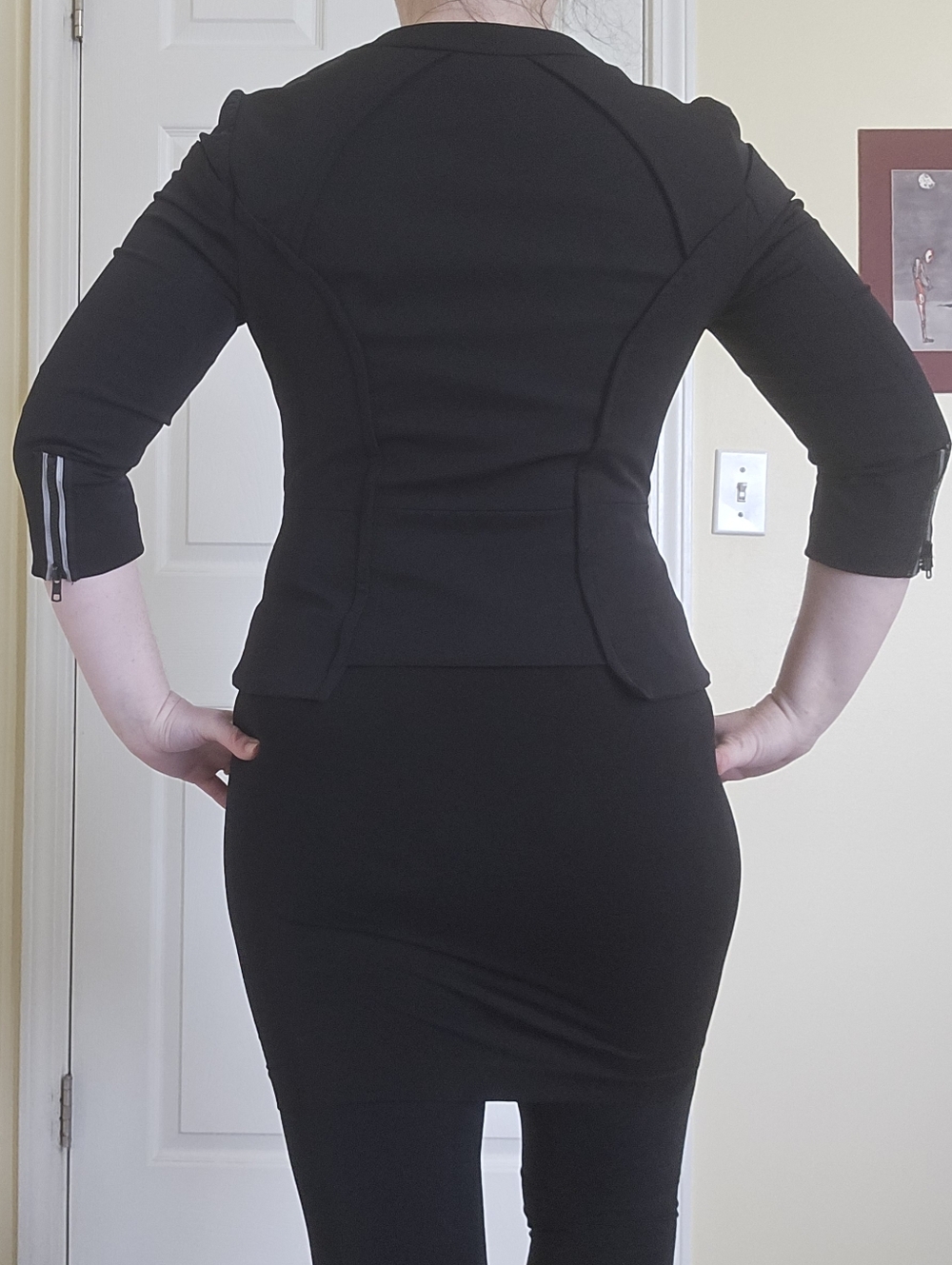 Milly Of New York Black Zip-Front Tailored Designer Jacket - Picture 4 of 13